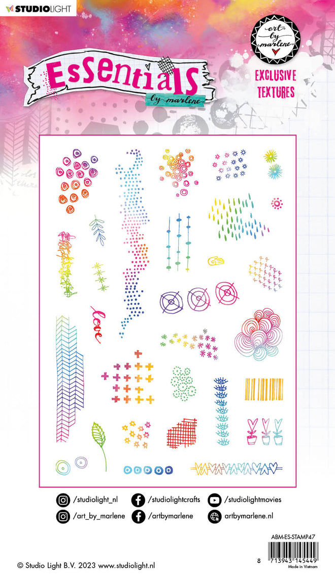 ABM Cling Stamp Exclusive Textures Essentials 153x265x5mm 29 PC nr.47