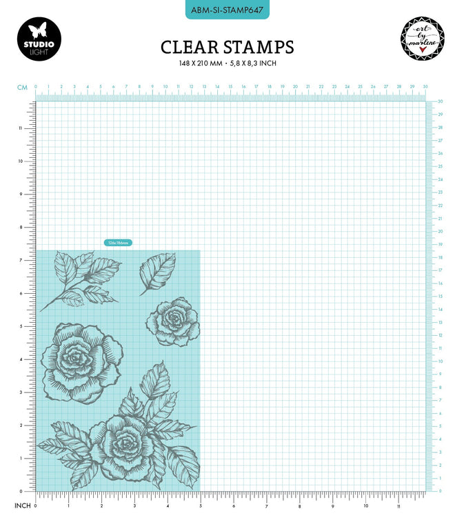 ABM Clear Stamp Garden Romance Signature Collection 5 PC