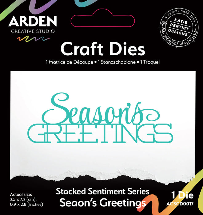 Arden Creative Studio Sentiment Series Stacked Season's Greetings Craft Die