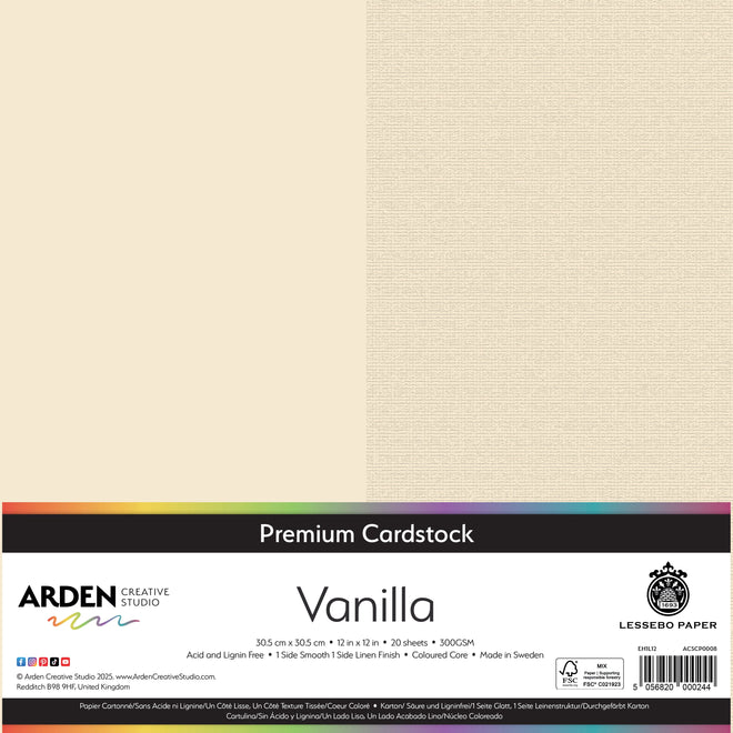 Arden Creative Studio Premium Cardstock 12in x 12in 300gsm 20 Pack