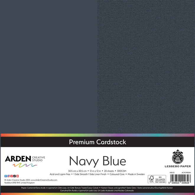 Arden Creative Studio Premium Cardstock 12in x 12in 300gsm 20 Pack