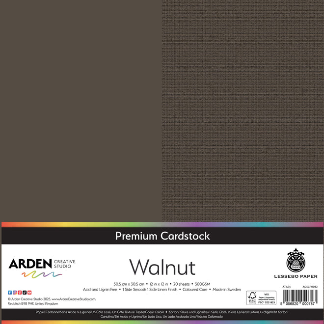 Arden Creative Studio Premium Cardstock 12in x 12in 300gsm 20 Pack