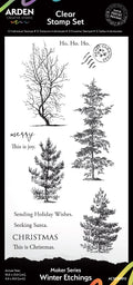 Arden Creative Studio Maker Series Winter Etchings 4in x 8in Clear Stamp Set