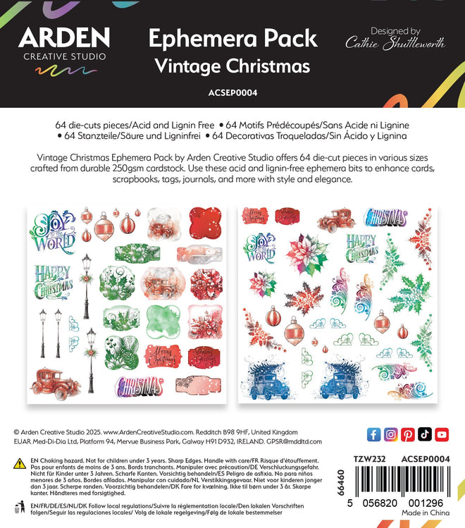 Arden Creative Studio Vintage Christmas Ephemera Pack