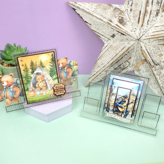 Foiled Pattern Acetate Stepper Cards