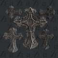 Zuri Designs Ornate Crosses Set 4