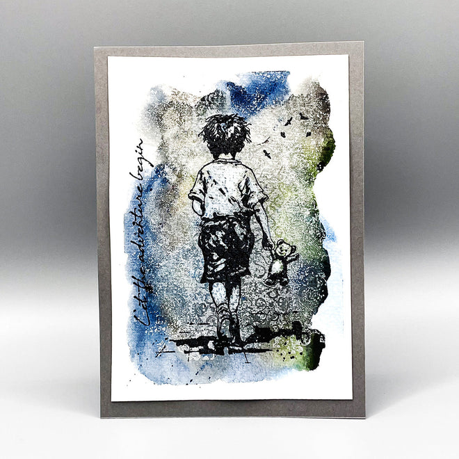 Let The Adventure Begin Pre Cut Rubber Stamp Set by Andy Skinner