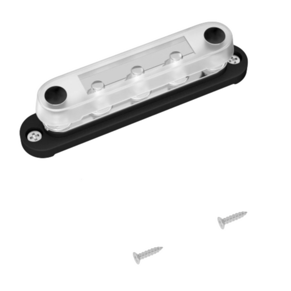 Bus Bar -5 X  5/16”Post(M8), black color with Cover.