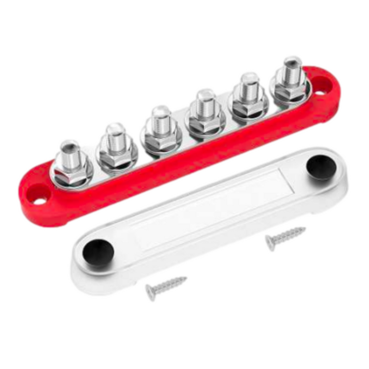 Bus Bar -6XM6 Studs, red color with Cover
