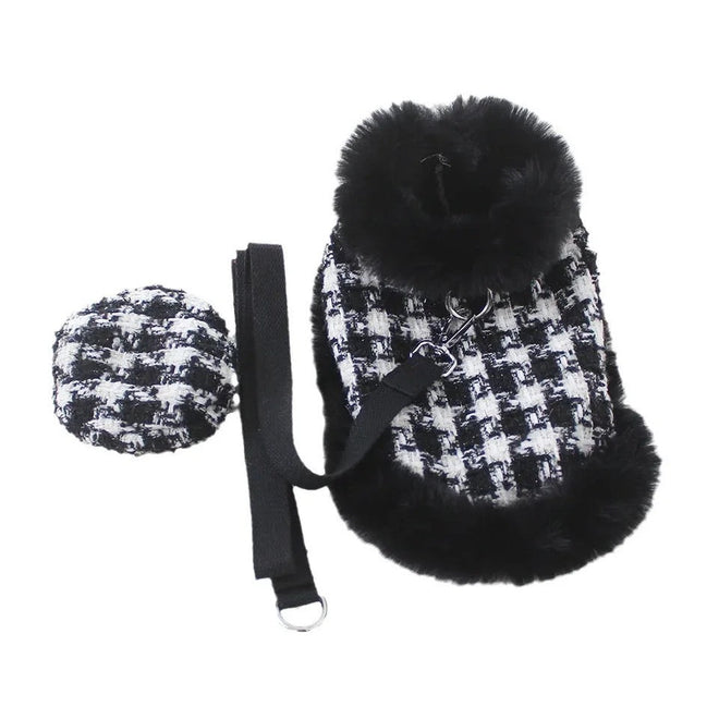 Grandmaster Tweed Dog Harness Set | Harness Hat and Leash Outfit