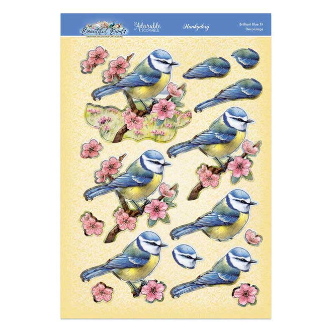 Beautiful Birds Deco-Large Set - Brilliant Blue Tit
