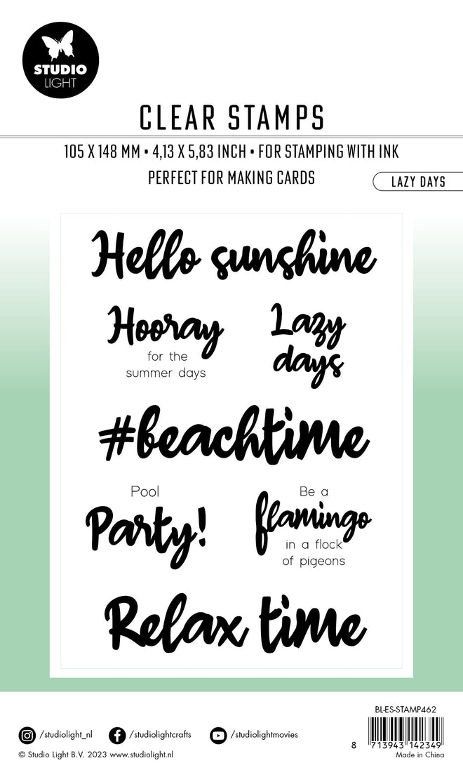 BL Clear Stamp Lazy Days By Laurens 131x90x3mm 7 PC nr.462