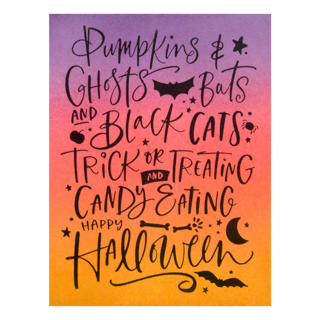 Pumpkins & Ghosts Background Press Plates from the Betterpress Halloween Collection