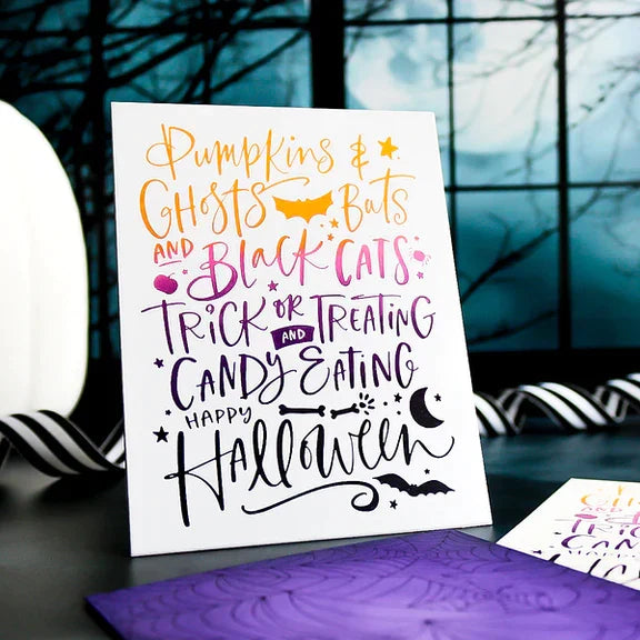 Pumpkins & Ghosts Background Press Plates from the Betterpress Halloween Collection