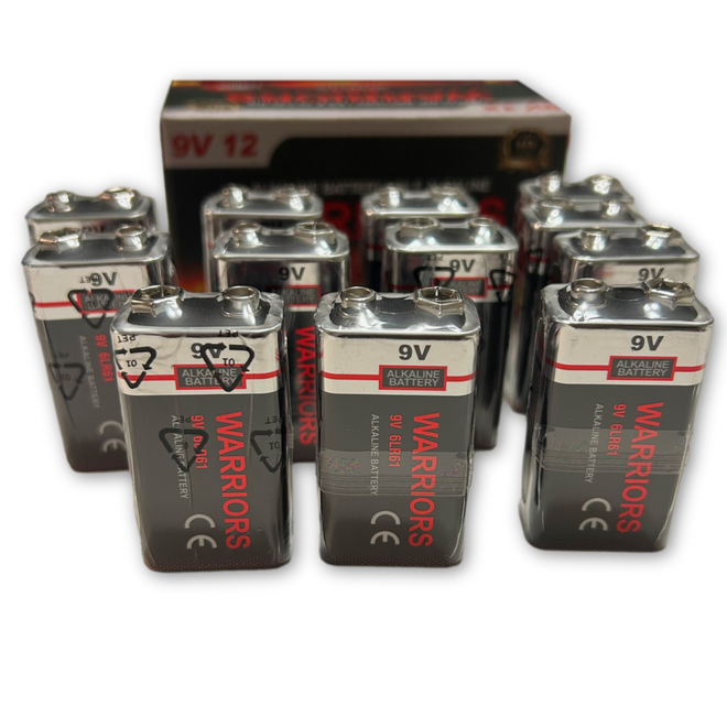 BRS 9V Alkaline Batteries — 12‑Pack (BRS6LR619V)