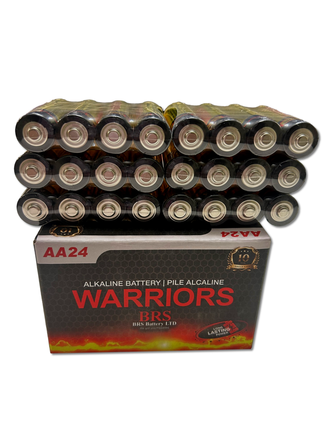 BRS AA Alkaline Batteries — 24‑Pack (BRSLR6AA)