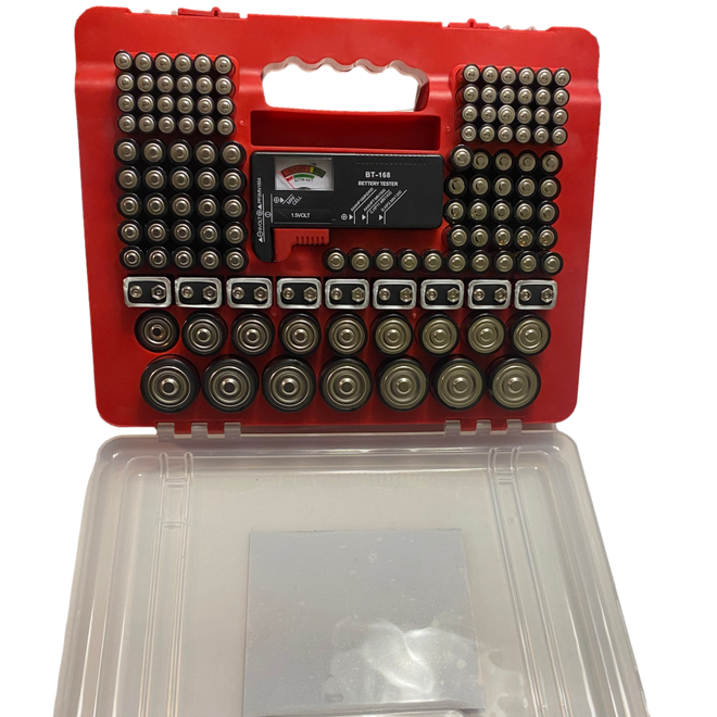 BRS Emergency Battery Kit: 203 Alkaline Batteries + Tester