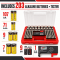 BRS Emergency Battery Kit: 203 Alkaline Batteries + Tester