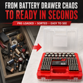 BRS Emergency Battery Kit: 203 Alkaline Batteries + Tester