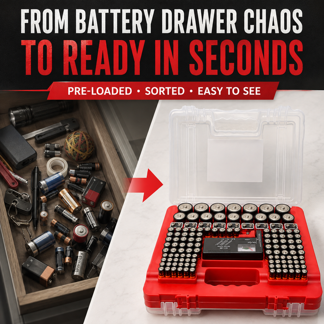 BRS Emergency Battery Kit: 203 Alkaline Batteries + Tester