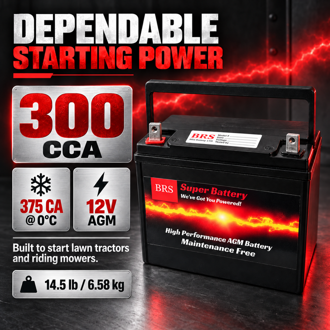 U1 BRS Super Battery for Tractors, Lawnmowers & More