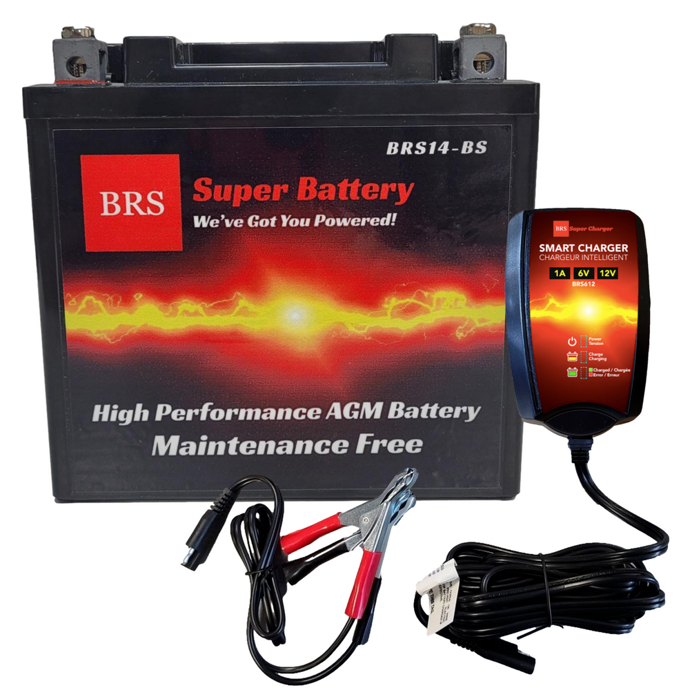 BRS14-BS 30 Day Warranty Battery & Smart Charger / Maintainer Combo Bundle Kit