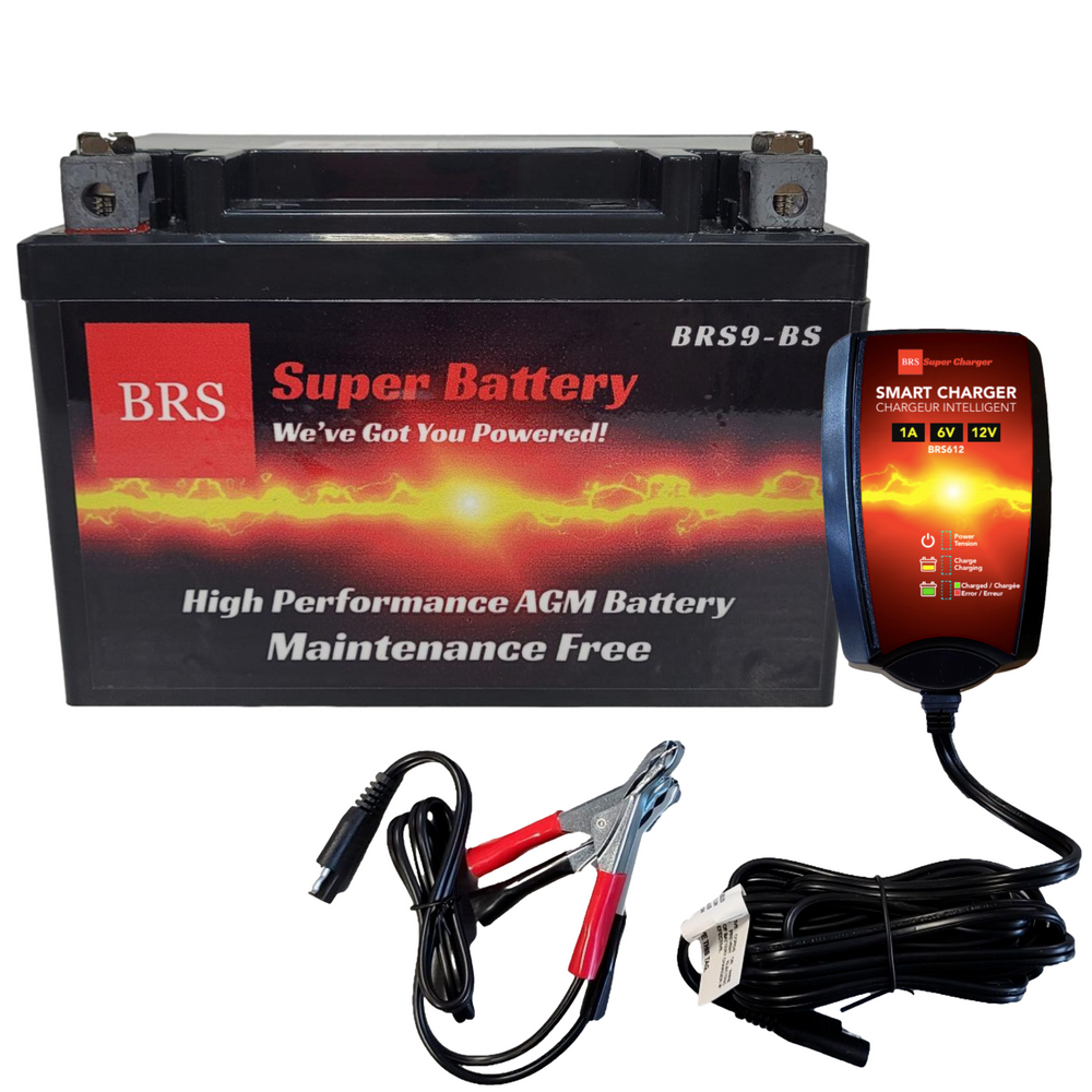 BRS9-BS 30 Day Warranty Battery & Smart Charger / Maintainer Combo Bundle Kit