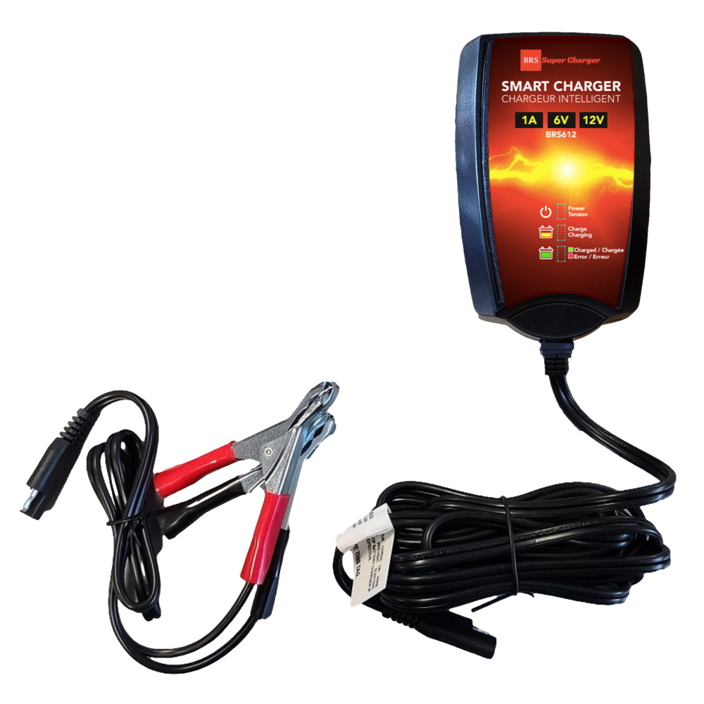 High Performance BRS20-BS 2 Year Battery & Smart Charger / Maintainer Combo Bundle Kit  12v Sealed AGM PowerSports Battery