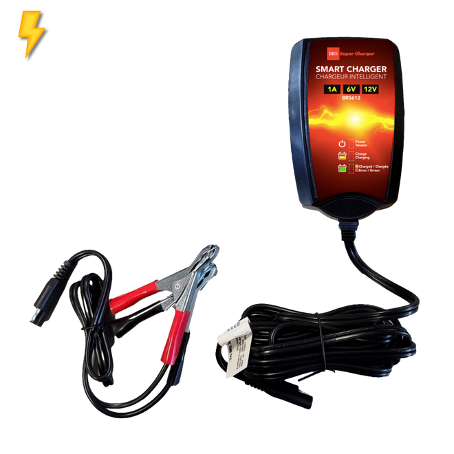 BRS Super Charger BRS612 - 6V/12V Trickle Charger - Battery Maintainer & Rejuvenator