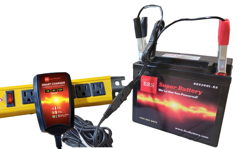 High Performance BRS20HL-BS 10 Year Battery & Smart Charger / Maintainer Combo Bundle Kit 12v Sealed AGM PowerSports Battery