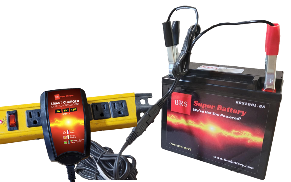 High Performance BRS30L-BS 2 Year Warranty & Smart Charger / Maintainer Combo Bundle Kit  12v Sealed AGM PowerSports Battery