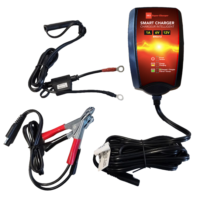 BRS Super Charger BRS612 - 6V/12V Trickle Charger - Battery Maintainer & Rejuvenator