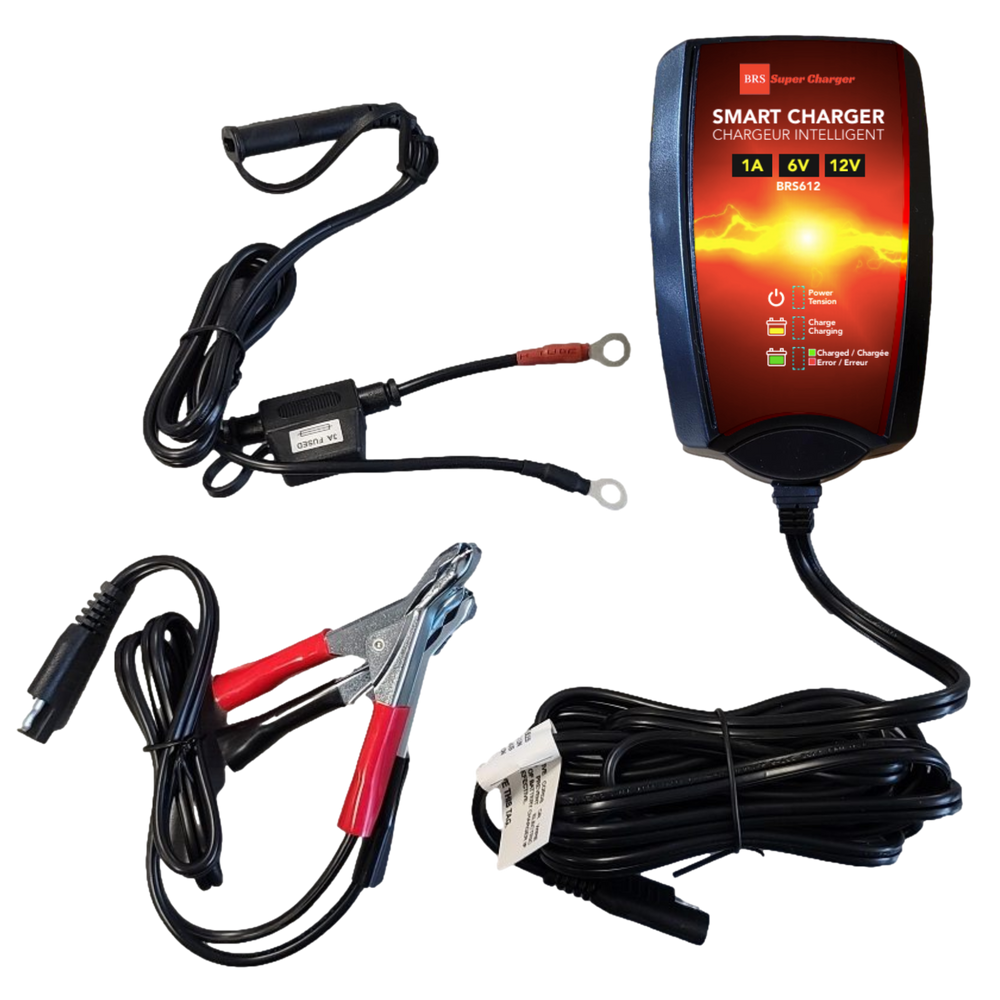 High Performance BRS20CH-BS 10 Year Battery & Smart Charger / Maintainer Combo Bundle Kit 12v Sealed AGM PowerSports Battery