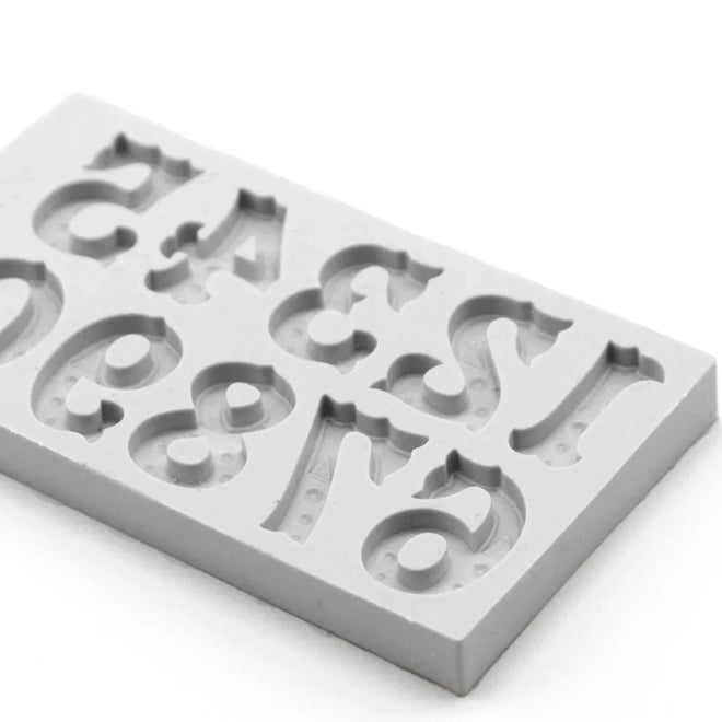 Zebrawood Font Alphabet and Numbers Silicone Mould Set of 2