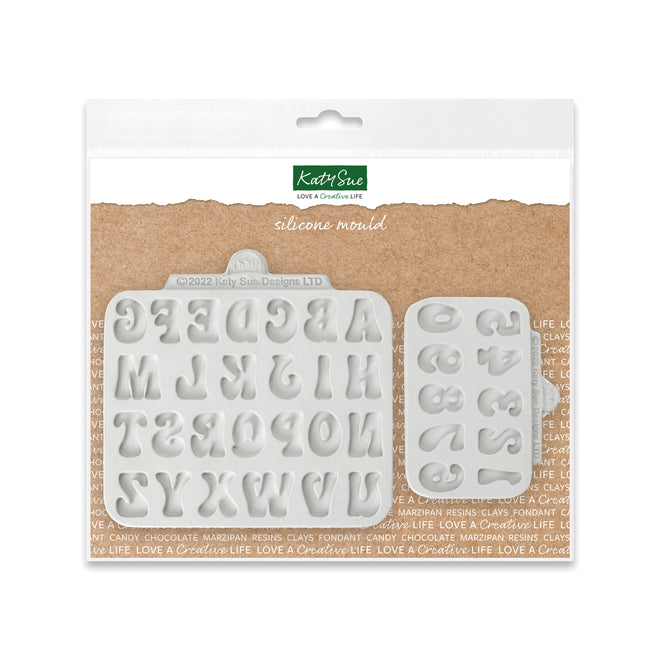 Fun Font Alphabet and Numbers Silicone Mould Set of 2