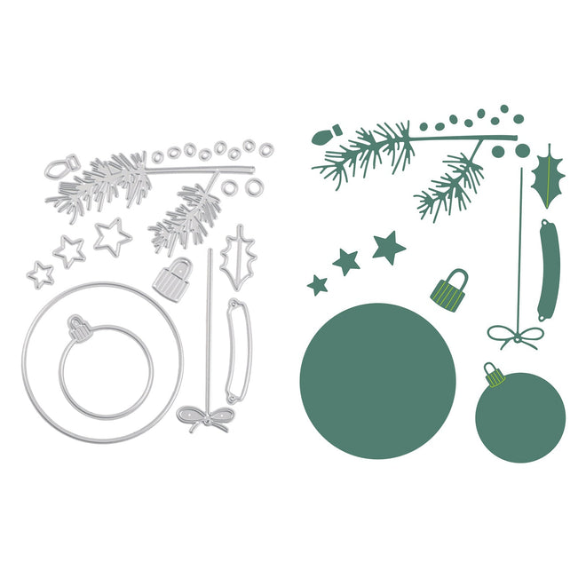 Vaessen Creative • Cutting and Embossing Dies Christmas Ornaments 15pcs