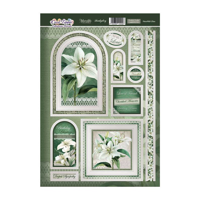 Heartfelt Lilies Card Topper Sheet