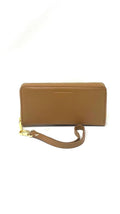 Portefeuille en cuir véritable Tan, Carla