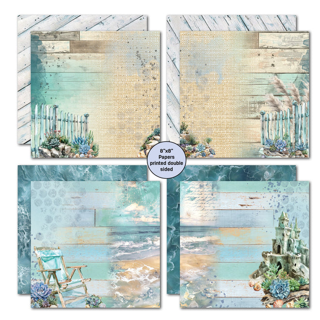 3Quarter Designs Coastal Boardwalk 8x8 Paper Pack