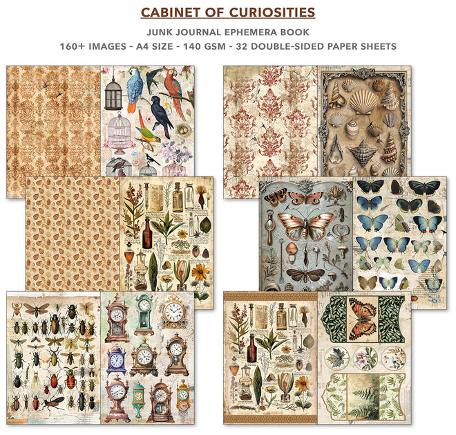 Cabinet Of Curiosities Junk Journal & Ephemera Book A4 32/Pkg