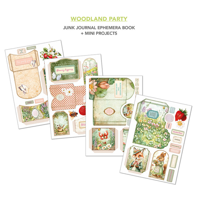 Woodland Party Junk Journal & Ephemera Book A4 32/Pkg