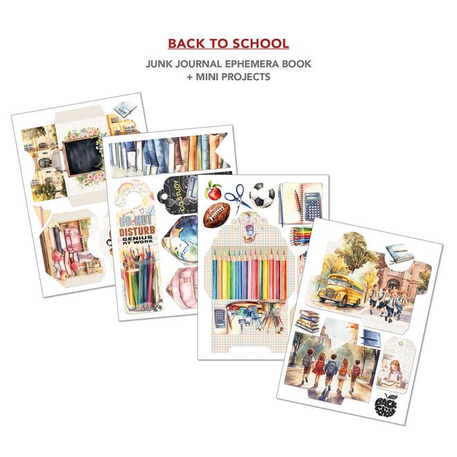 Back To School Junk Journal & Ephemera Book A4 32/Pkg