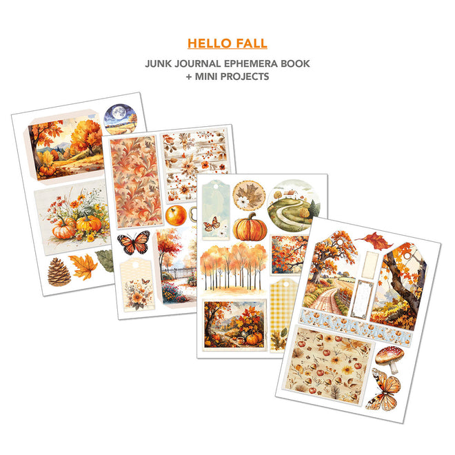 Hello Fall Junk Journal Ephemera Book A4 32/Pkg