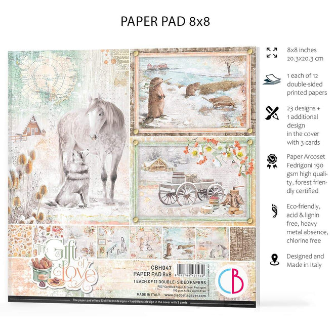 Ciao Bella The Gift of Love Paper Pad 8"x8" 12/Pkg
