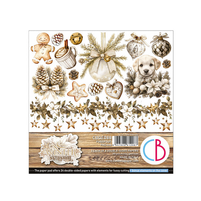 Winter Season Fussy Cut Pad 6"x6" 24/Pkg