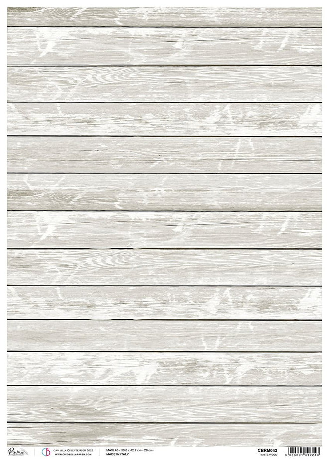 Rice Paper A3 Piuma White Wood - 3 Sheets