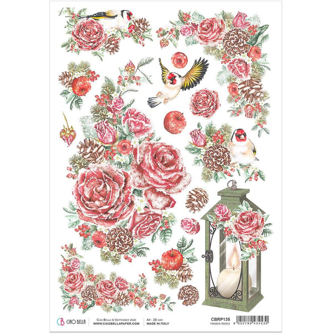 Ciao Bella Rice Paper A4 Frozen Roses