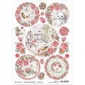 Ciao Bella Rice Paper A4 Frozen Roses Medallions