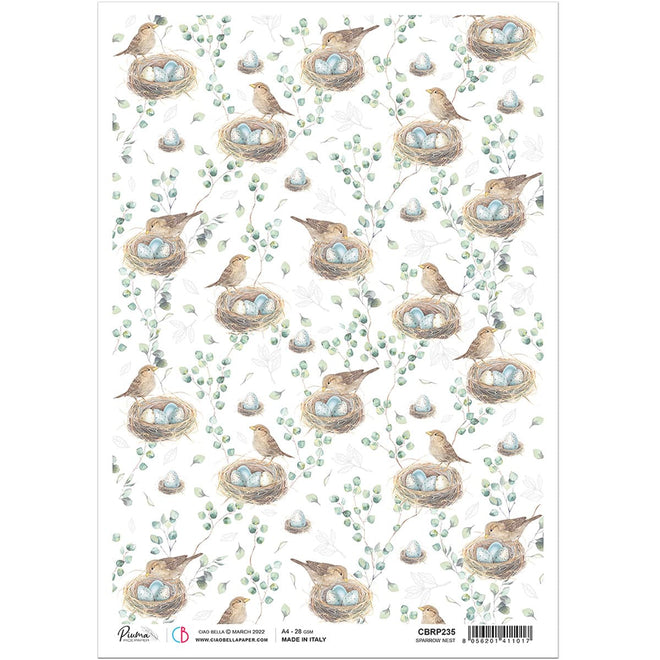 Ciao Bella Rice Paper A4 Sparrow Nest