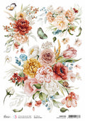 Rice Paper A4 Piuma Romantic bouquet - 5 Sheets